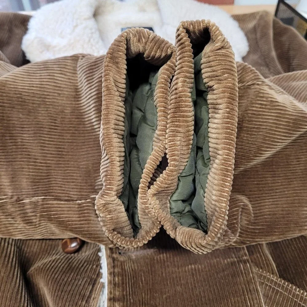 Vintage Shanhouse Size 44 Sherpa Lined Corduroy Field Barn Jacket Coat Rancher - Picture 13 of 14